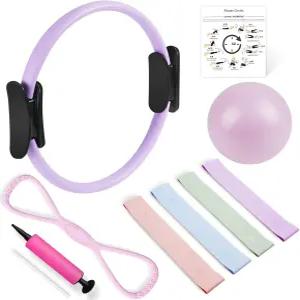 쿼벨라 필라테스 키트 여성용 에센셜 15인치 링 및 볼 세트