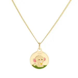 18K 미아방지 유아 어린이 원숭이띠 컬러 코인 목걸이 IRN32466
