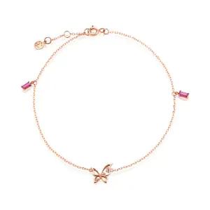 18K 탄생석 루비 나비 큐빅 발찌 SCA38273