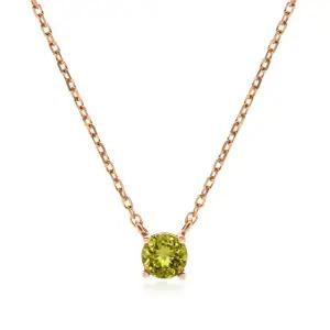 18K 미니멀 8월 페리도트 탄생석목걸이 PNN38195