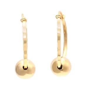 18K 데일리 컷팅 볼볼 원터치 링귀걸이 S 한쌍 PNE29504