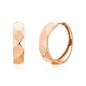 18K 볼륨 커브드 다이아컷팅 원터치 링귀걸이 한쌍 SNE42152