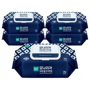모나리자 내추럴 프리미엄 70매 x 5개 캡형 물티슈 물휴지