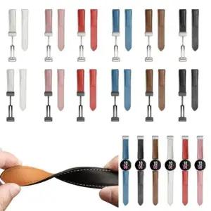 유니블링 갤럭시워치 4 5 마그네틱 D버클 스트랩 가죽 줄 20mm