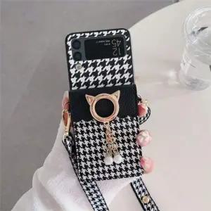 유니블링 갤럭시 z플립 z폴드 3 진주 카드 포켓 스트랩 케이스