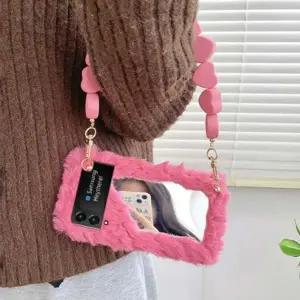 유니블링 갤럭시 s22 s21 노트 20 10 밍크 미러 스트랩 케이스