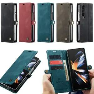 유니블링 갤럭시z폴드4 레트로 카드 지갑 마그네틱 가죽 케이스