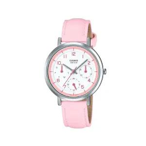 [카시오]카시오 LTP-E314L-4B 라운드 아날로그 여성 가죽 시계
