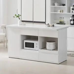 코디 E0 키높은 광파오븐 인조대리석 아일랜드 홈바 식탁 렌지대 수납장 1600