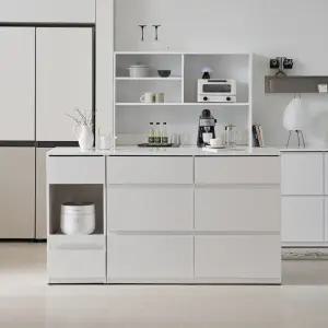 위드 E0 키높은 완전수납 광파오븐 아일랜드 홈바 식탁 렌지대 수납장 1600X60