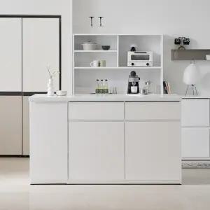 시오 E0 키높은 이지수납 광파오븐 인조대리석 아일랜드 홈바 식탁 렌지대