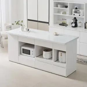 코디 E0 키높은 광파오븐 인조대리석 아일랜드 홈바 식탁 렌지대 수납장 2000