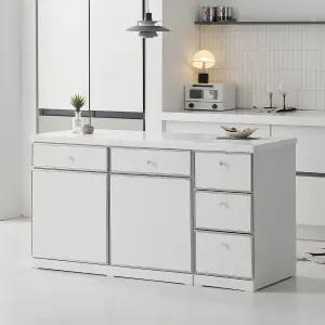 오드 미드센츄리 E0 인조대리석 폭깊은 광파오븐 서랍 아일랜드 홈바 식탁 1