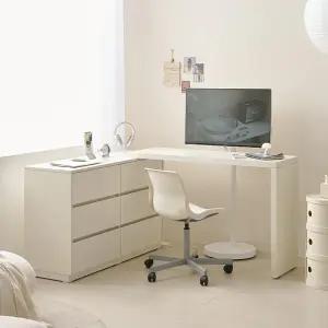 마르체 폴드 1200 6단 서랍장 수납 학생 컴퓨터 데스크 책상 책장 세트 BCM675