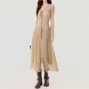 [귈림] 크링클 레이스 브이넥 롱 원피스(G6SOP019P)