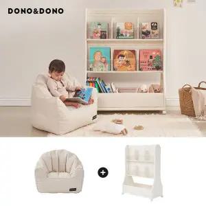 [도노도노]NEW 아기 독서존 세트(이동식 전면 책장+빈백소파)