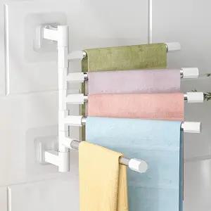 타월 회전형 스텐 수건걸이 3단 타올 화장실 샤워 욕실 선반 무타공