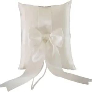 선샤인스마일 브라이드 웨딩 링 베개 결혼식을 위한 대형 장식용 활이 달린 우아한 새틴 베어러 전통적인