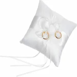 엘드라크스 링 베어러 베개 6인치 x 보리 웨딩 쿠션 사랑스러운 홀더 결혼식 파티 의식용 간단한 리본 버드