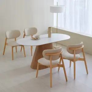 베스트리빙 콘 1600 내츄럴 노아 타원형 4인용 세라믹 식탁 테이블 카페 인테리어 식탁세트 의자