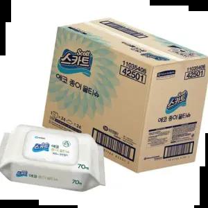 물티슈 유한킴벌리 스카트 에코 종이 캡형 E-Pack (70매 x 24개입) 1박스
