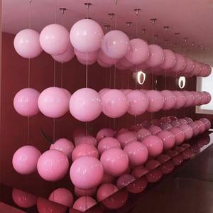 핑크 컬러 메탈 라운드 할로우 볼 라이트 스테인레스 스틸 웨딩 장식 볼 천문학 행성