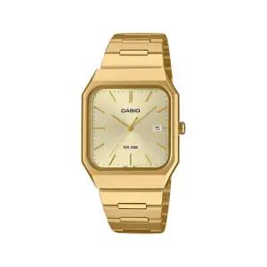 카시오 MTP-B185G-9A 클래식 캘린더 골드 스퀘어 프리버클 남성 메탈 시계