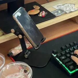 가방쏙 4단 폴딩 거치대 휴대폰 블랙 WFM6UB0