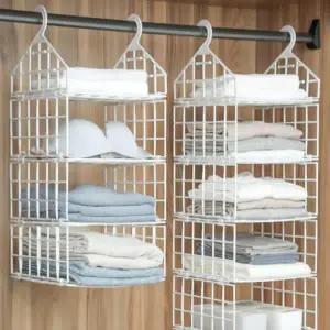 [하프클럽/]접이식 옷장 수납 선반 4단 다용도 걸이형 의류 정리함