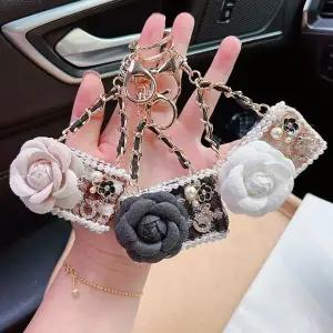 [하프클럽/]카메라 키홀더 가방 장식 꽃 문구 키링 액세서리