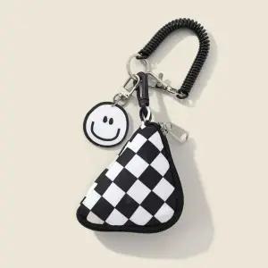 [하프클럽/]체크 패턴 파우치 스마일 키링 가방 키홀더 꾸미기 용품
