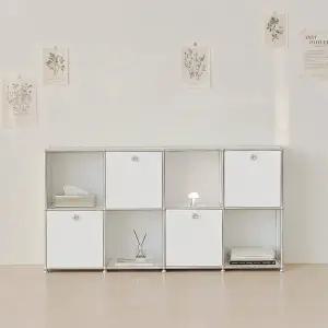 [포스트모던] 발렌 4X2 미드센츄리 모듈 책장 1600 2단 C3 (4도어)