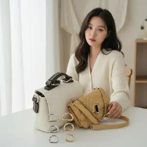 메탈 고리 D링 가방 부자재 연결 디링 부자재 메탈링 가방걸이 부속품 50개입