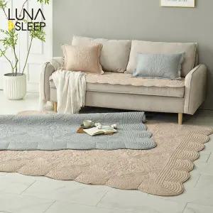 [루나앤슬립] 목화솜 자수퀼팅 통워싱 카페트 1+1 (점보특대형)