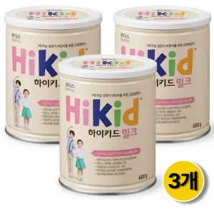 후디스 하이키드 밀크 600g 3캔 성장기 어린이 균형영양식