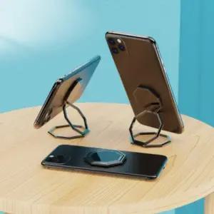 ( )접이식 스마트폰 스탠드 받침대 링 그립 홀더 거치대 휴대 간편 데스크 소품