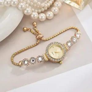 [골드스마일]안젤라 슬라이드 여성 손목시계 골드 패션시계 여자시