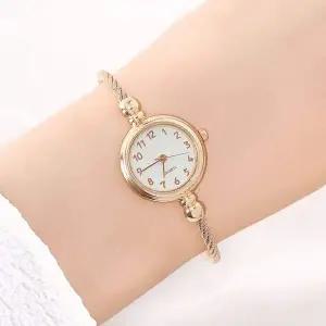 와이어 뱅글 여성 손목시계 로즈골드 숫자 여성시계