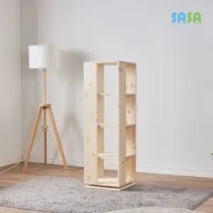 송송 원목 4단회전책장