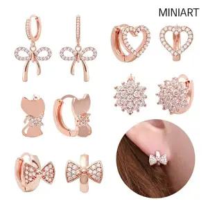 [미니아트]14K 로즈골드 골드핀 러블리 귀걸이 5종 택1