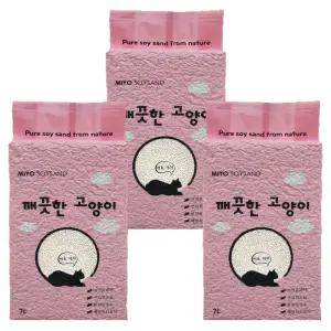깨끗한고양이 두부모래 벤토입자 7L 3개 국내산 미요