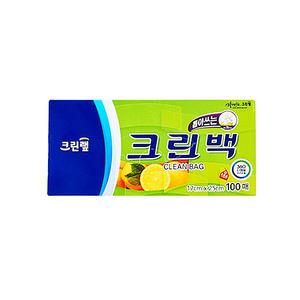 크린랩 크린백(미니/17cmx25cm) 100매 위생 비닐팩 비닐봉투 야채봉지 일회용봉투 알뜰 밀폐 주방용품