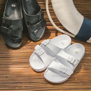 eva슬리퍼 남자 여성용 물놀이 경량 젤리 화이트 버클