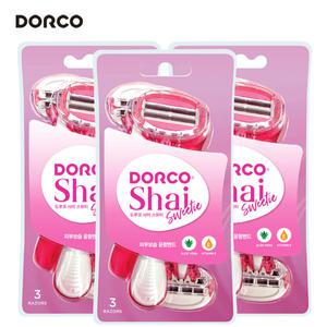 도루코 여성 면도기 샤이스위티 일회용 바디 제모 3입 x 3팩