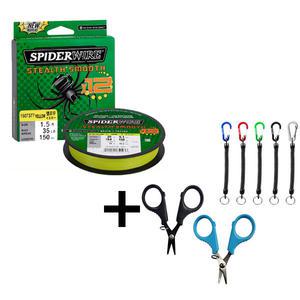 스파이더와이어 스텔스 스무드 12합사 150M 낚시줄 사은 옐로우 국방