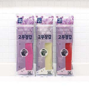 고무장갑(명진)10켤레입/3가지색상/천연라텍스