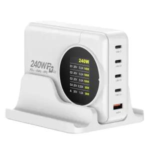 UM2 GAN2-LCD240W-PD3.1 5포트 PD PPS 초고속 멀티 충전기 최대 240W 접지코드