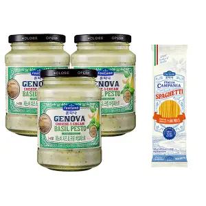 폰타나 크림바질페스토 파스타소스, 430g, 3개 + 이탈리아 캄파니아 스파게티 500g,1개
