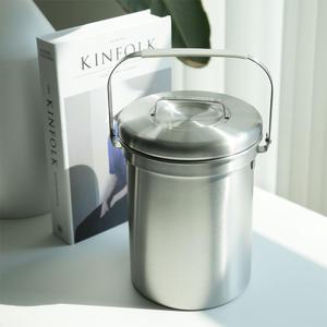 국산 포스코 304 스텐 음식물 쓰레기통 주방 싱크대 가정용 음식물통 3L