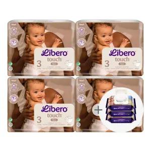 리베로 기저귀 터치 밴드형 3단계 40매 4팩+물티슈70매 3개